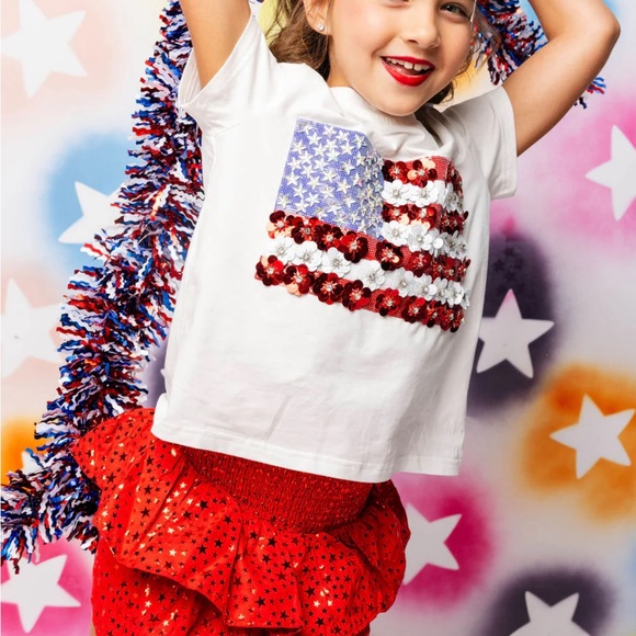 Queen of Sparkles Kids White Flag Tee XXL - Picture 3 of 3